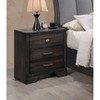 Vynxaria Contemporary 3-Drawer Nightstand/End Table ¨C Solid Wood, Dark Gray Finish, Kenlin Metal Glides, French/English Dovetail Drawers - 4 of 4