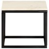 vidaXL Coffee Table White 15.7"x15.7"x13.8" Real Stone with Marble Texture - 2 of 4