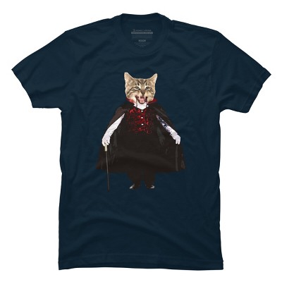 Men's Design By Humans Catcula Cat Kitten Dracula Cute Funny Halloween t shirt By JOHANNESART T-Shirt