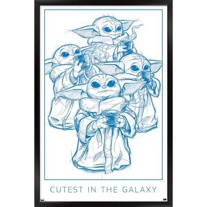 Trends International Star Wars: The Mandalorian: Grogu Moments - Cutest Framed Wall Poster Prints - 1 of 4