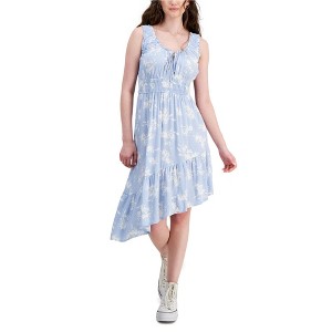 Hippie Rose Womens Floral Midi Dress, Blue, Medium - 1 of 1