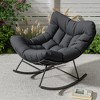 GustoWave Outdoor Papasan Rocking Chair, Oversized Lounge Chair with Sturdy Metal Frame, Patio Egg Rocker with Thick Cushion - 2 of 4