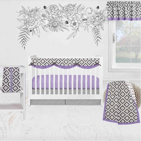 Lilac crib hot sale bedding set