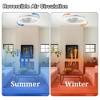 TOBILI 19" White Feather Bedroom Fan light,Dimmable,5 Blades - 3 of 4