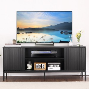 WhizMax TV Stand for 55/60/65 inch TV, Mid Century Modern TV Stand , Entertainment Center with Cord Management for Media Furniture,  Black - 1 of 4