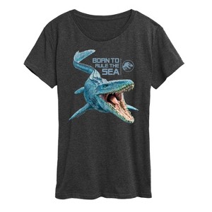 Women's - Jurassic Park - Born To Rule The Sea Short Sleeve Graphic T-Shirt - 1 of 4
