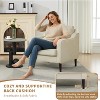 Modern Comfy Accent Chair,Linen Fabric Upholstered Single Sofa with Back Pillow and Wood Legs - 2 of 4