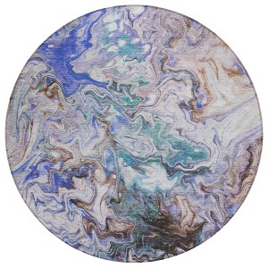 Beige Blue And Taupe Abstract Washable Indoor Outdoor Area Rug - 1 of 4