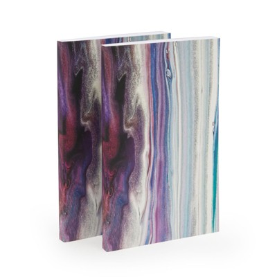 Paper Junkie 2 Pack Soft Cover Lined Notebook Journals. Marble Design (80 Sheets, 5.25 x 8.25 In)