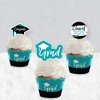Big Dot of Happiness 2025 Teal Graduation Cupcake Decoration - Party Cupcake Wrappers and Treat Picks Kit - Set of 24 - 3 of 4