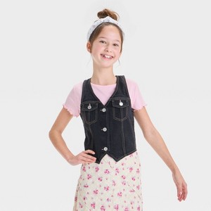 Girls' Denim Vest - art class™ - 1 of 3