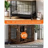 27.2" Wooden Dog Crate with Wheels & Double Doors – Modern Pet House & Removable Tray, Stylish End Table for Living Room, Bedroom, Outdoor, Grey - 4 of 4