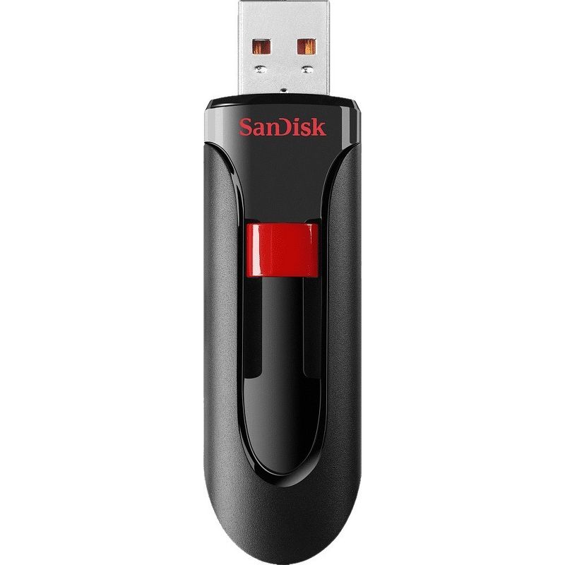 SanDisk Cluzer Glide USB Flash Drive - 16 GB - USB 2.0 - Black, Red - 128-bit AES - 2 Year Warranty, 3 of 4