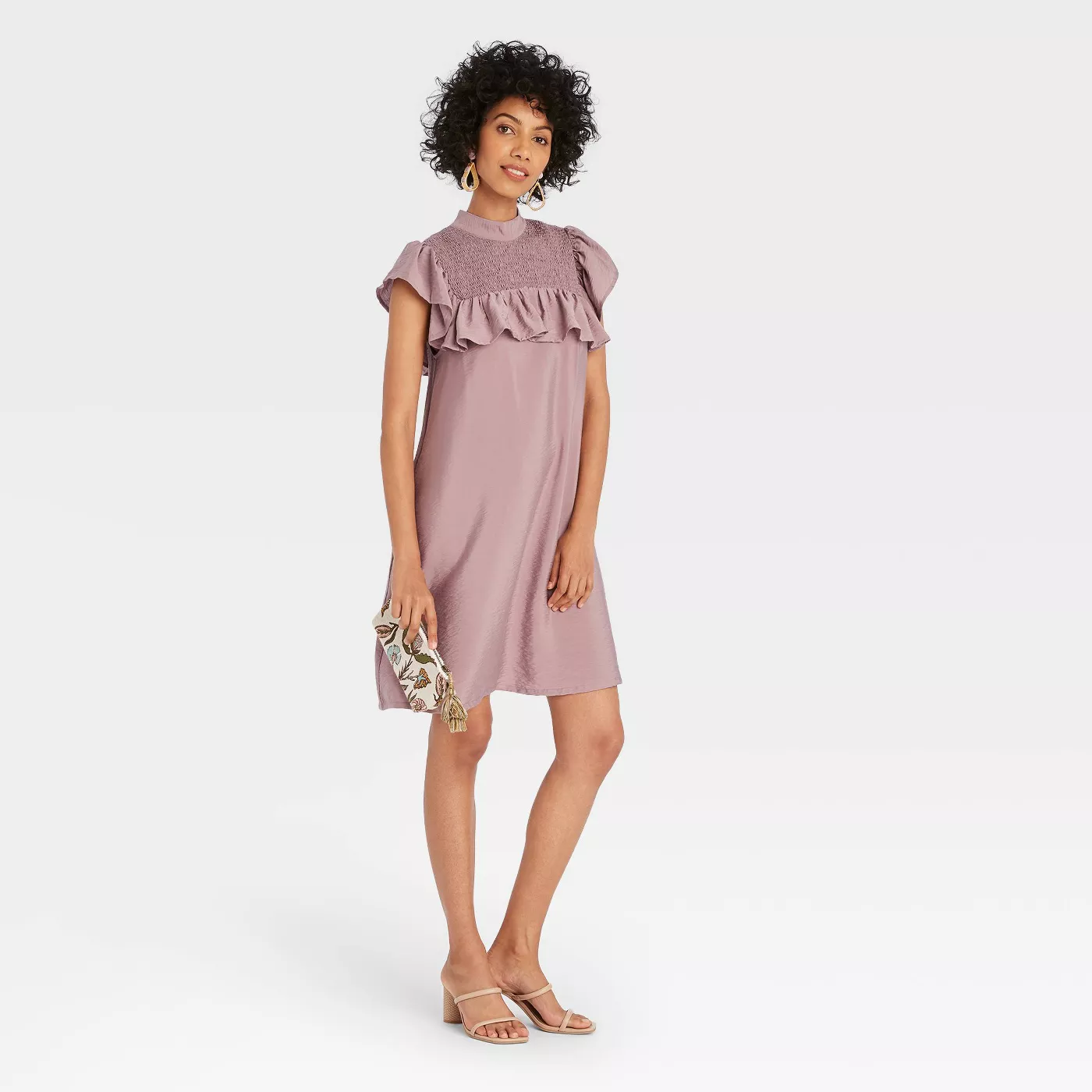 Women's Sleeveless Ruffle Yoke Dress - A New Day™ - image 1 of 6