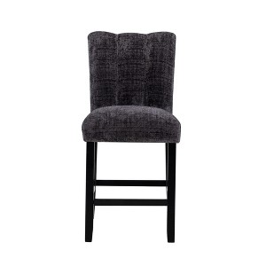 Upholstered Barstool with Padded Seat and Rubberwood Frame, Set of 2 for Kitchen or Home Bar - 1 of 4