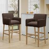 Set of 2 30.5" Armga Contemporary Fabric Upholstered Wood Counter Height Barstools - Christopher Knight Home - 2 of 4