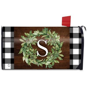 Wreath Monogram Letter S Mailbox Cover Everyday Standard Briarwood Lane - 1 of 3