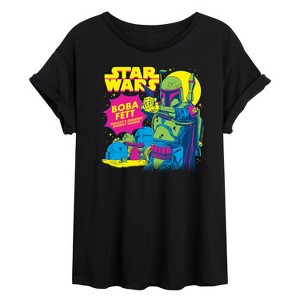 Women's - Star Wars - Boba Fett Bounty Hunter Oversized Graphic T-Shirt - 1 of 4