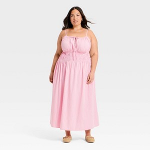 universal thread pink dress Women's Smocked Midi Dress