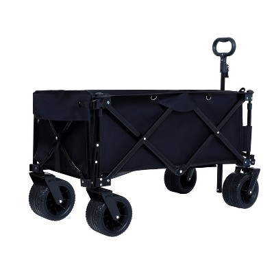 Foldable Wagon with Extended Tailgate, Waterproof Dustproof UV Resistant Wagon Rain Covers, Heavy Duty 400LBS