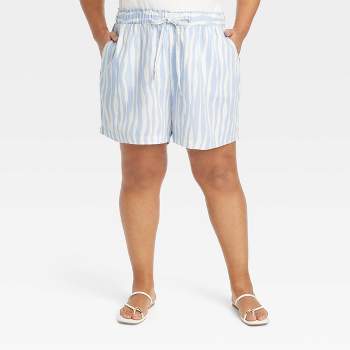 Women's High-Rise Linen Pull-On Shorts - Ava & Viv™