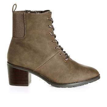 Women's WIDE FIT Sloane Lace Up Ankle Boot - brown | EVANS