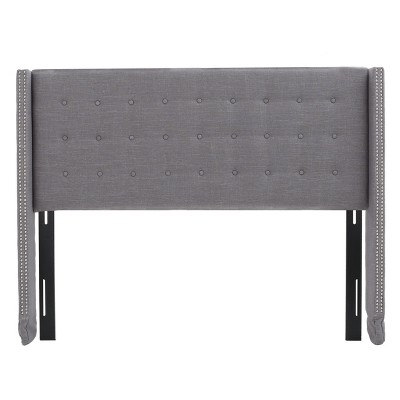 California/King Kendrah Headboard Dark Gray - Christopher Knight Home: Linen Upholstery, Foam Padding, Wood & Iron Frame