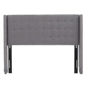 California/King Kendrah Headboard Dark Gray - Christopher Knight Home: Linen Upholstery, Foam Padding, Wood & Iron Frame - 1 of 4