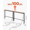 VEVOR Narrow Console Table, 2 Pack Behind Couch Table with Power Outlets, 1-Tier Long Entryway Table, Narrow Sofa Table with Metal Frame, Black - 4 of 4