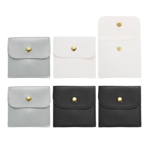 Unique Bargains PU Leather Soft Mini Jewelry Storage Pouches 6 Pcs - 1 of 4
