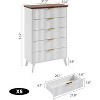 5 Drawers Dresser for Bedroom,47.2" Tall Dressers with Curved Profile Design, Fluted Wood Drawers with Gold Handle for Living Room - 2 of 4