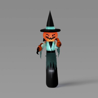 12' Inflatable Pumpkin Witch Halloween Decoration Gray/Orange - Hyde and EEK! Boutique™
