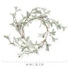 AuldHome Design 14" Lamb's Ear Candle Ring; Frosted Pearl Berry Farmhouse Christmas Decor Wreath - 3 of 4