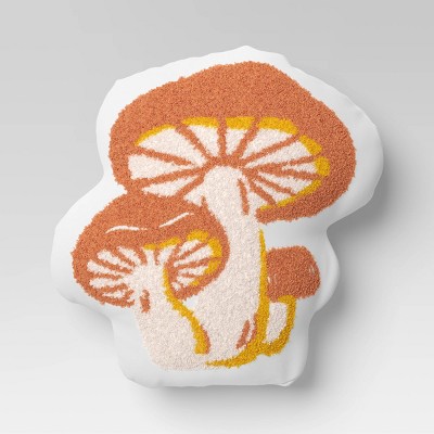 Mushroom Shaped Embroidered Cotton Throw Pillow Rust - Room Essentials™