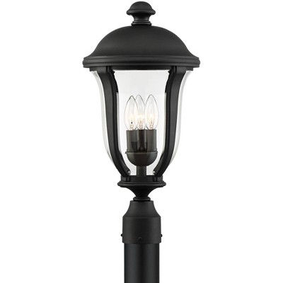 John Timberland Traditional Outdoor Light Post Fixture Black 20" Clear Glass for Exterior Garden Yard Patio