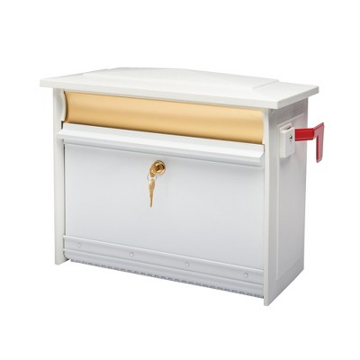 Gibraltar Mailboxes Mailsafe Medium Size Capacity Heavy Duty Locking Home Exterior Wall Mount Mailbox, White