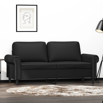 vidaXL 2-Seater Sofa Black 55.1 in. Faux Leather