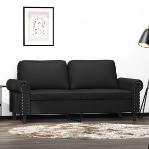 vidaXL 2-Seater Sofa Black 55.1 in. Faux Leather - 1 of 4