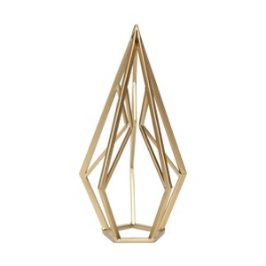 HomeRoots 14" Gold Metal Open Geometric Tabletop Sculpture - 1 of 4