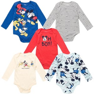 Disney Lion King Winnie the Pooh Mickey Mouse Baby 5 Pack Bodysuits Newborn to Infant - 1 of 4