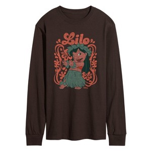 Men's - Disney - Lilo Floral Frame Long Sleeve Graphic T-Shirt - 1 of 2