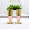 HomeRoots Set of Two Amber Gold And Pink Faceted Crystal Tabletop Taper Candlesticks - 2 of 4