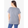 Roaman's Plus Size Cotton Ultimate V-Neck Tee - 3 of 4
