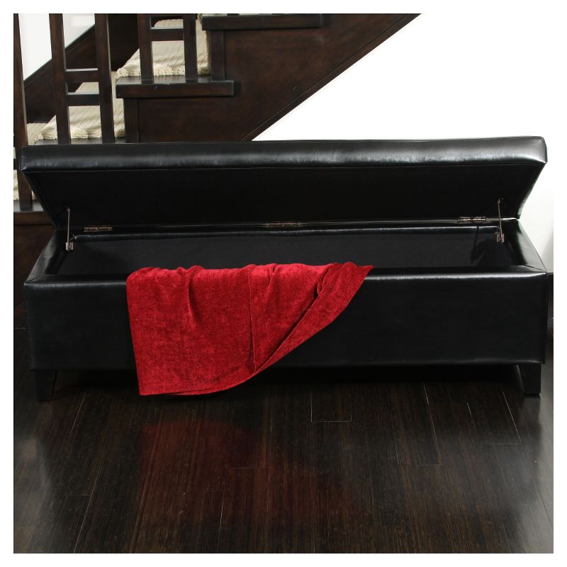 York Bonded Leather Storage Ottoman Bench - Christopher Knight Home, 4 of 7