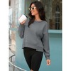 ATHLECHIC Women's Crewneck Fleece Oversized Fashion Fall Outfits Pullover Hoodless Tops Cropped Sweatshirt - 3 of 4