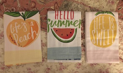 Design Imports Set of 3 Hello Summer Printed Kitchen Towels