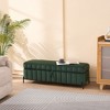 VYNXARIA 49.21" Wide Green Velvet Storage Soft Bench - Stylish & Functional Home Accent - 2 of 4