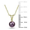 EVERLY JEWELRY | 14K Yellow Gold 5.5-6mm Black Cultured Freshwater Pearl and Diamond Accent Pendant with Chain - 17 in - 2 of 3