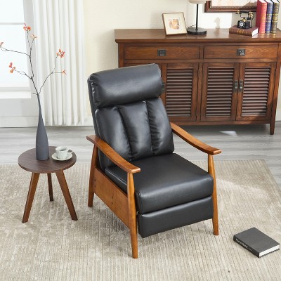 CAVINAS Modern Recliner Accent Chair,Adjustable  Lounge Chair with Footrest,Solid Wood Frame Armchair for Living Room,Home Theater