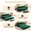 Okak 66" Queen 3-in-1 Pull Out Sofa Bed, Velvet Loveseat Bed, Convertible Sleeper Sofa with Side Storage for Living Room,Bedroom,Apartment, Green - 2 of 4